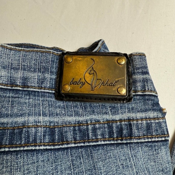 Baby Phat Women's Jeans Size 18 Flare Bootcut Blue Denim Stretch Y2K Distressed - Picture 10 of 12